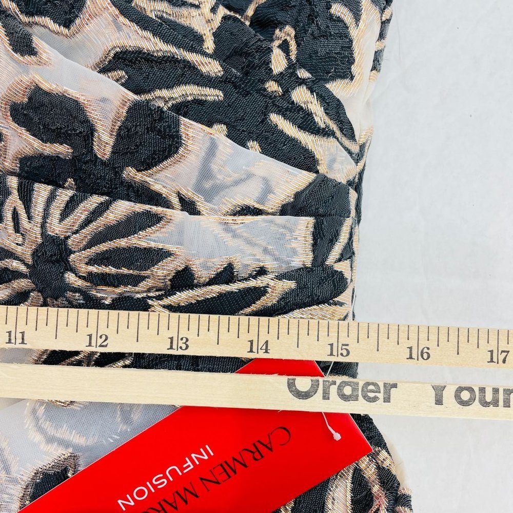 Carmen Marc Valvo Women's Dress 10 Sheath Midi Sleeveless Floral Cascade New - Picture 10 of 15